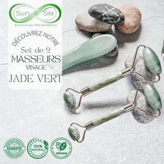 Set 2 Masseurs Visage en Pierre de Jade - Vert