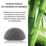 Eponge KONJAC au Charbon de Bambou