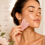 1 Gua Sha en Quartz Rose + Housse