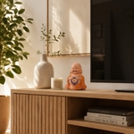 Statuette Bouddha Rieur Toge Orange
