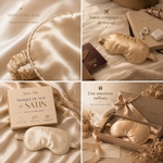 Masque de Nuit Satin Effet Soie Champagne doré