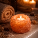Bougeoir en Cristal de Sel Himalaya Rock 500g