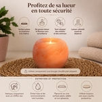 Bougeoir en Cristal de Sel Himalaya Sphère 900g