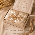 Paire de Taies d'Oreiller en Satin Effet Soie Champagne doré