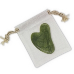 1 Gua Sha en Pierre de Jade Vert + Housse