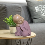 Statuette Bouddha Bébé Rose en Réflexion