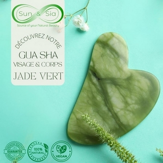 1 Gua Sha en Pierre de Jade Vert + Housse