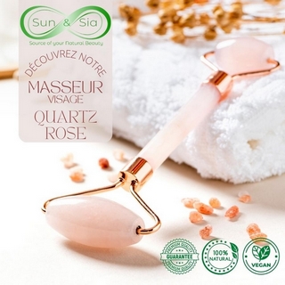 1 Masseur Visage en Quartz Rose + Housse