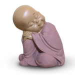 Statuette Bouddha Bébé Rose en Réflexion