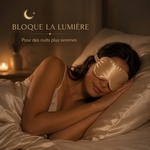 Masque de Nuit Satin Effet Soie Champagne doré
