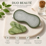 Kit Masque Yeux ThermoConfort et GuaSha Jade Vert + Housse