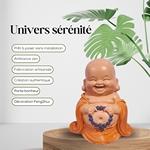 Statuette Bouddha Rieur Toge Orange