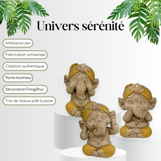 Lot de 3 Ganesh Jaune - 2ND CHANCE