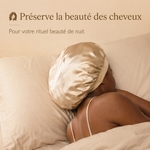 Bonnet de Nuit Satin Effet Sois Champagne doré