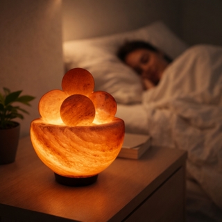 Lampe avec 4 boules de massage en Sel d'Himalaya