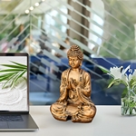 Statuette Bouddha Dorée Méditation 3
