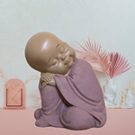 Statuette Bouddha Bébé Rose en Réflexion