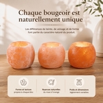 Bougeoir en Cristal de Sel Himalaya Sphère 900g