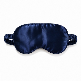 Masque de Nuit Satin Effet Soie Bleu Nuit