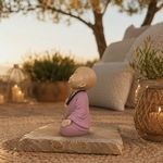 Statuette Bouddha<br/> Bébé Rose en méditation