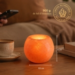Bougeoir en Cristal de Sel Himalaya Sphère 900g