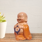 Statuette Bouddha Rieur Toge Orange