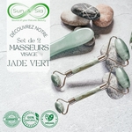 Set 2 Masseurs Visage en Pierre de Jade - Vert