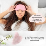 Kit Masque Yeux ThermoConfort et GuaSha Quartz Rose + Housse