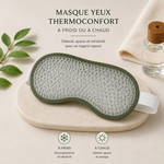 Kit Masque Yeux ThermoConfort et GuaSha Jade Vert + Housse