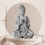 Statuette Bouddha Grise Méditation 2