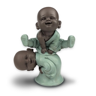 Statuette 2 Bonzes Jump SM-2202