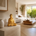Statue Bouddha Méditation Or