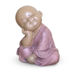 Statuette Bouddha Bébé Rose Tête Posée