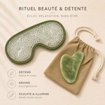 Kit Masque Yeux ThermoConfort et GuaSha Jade Vert + Housse