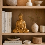 Statue Bouddha Méditation Or