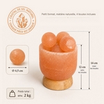 Lampe avec 4 boules de massage en Sel d'Himalaya