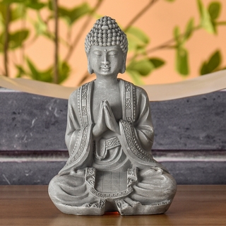 Statuette Bouddha Grise Méditation 2