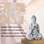 Statuette Bouddha Grise Méditation 2