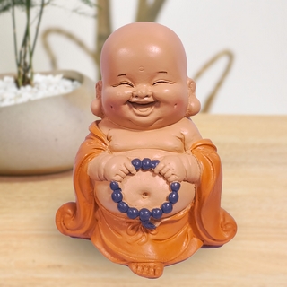 Statuette Bouddha Rieur Toge Orange