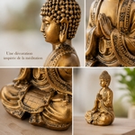 Statuette Bouddha Dorée Méditation 3