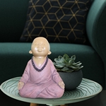 Statuette Bouddha<br/> Bébé Rose en méditation
