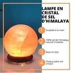 Lampe USB  en Cristal de Sel d'Himalaya Sphère