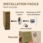 Porte-savon magnétique sans perçage