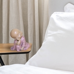 Statuette Bouddha Bébé Rose Tête Posée