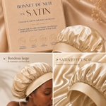 Bonnet de Nuit Satin Effet Sois Champagne doré