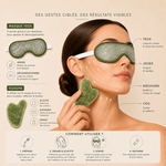 Kit Masque Yeux ThermoConfort et GuaSha Jade Vert + Housse