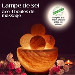 Lampe avec 4 boules de massage en Sel d'Himalaya - Seconde chance