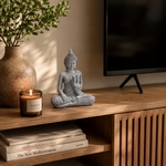 Statuette Bouddha Grise Méditation 1