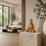 Statue Bouddha Méditation Or