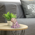 Statuette Bouddha Bébé Rose Tête Posée